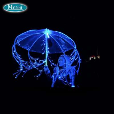 Space whip fiber optic saber umbrella light to make jelly fish