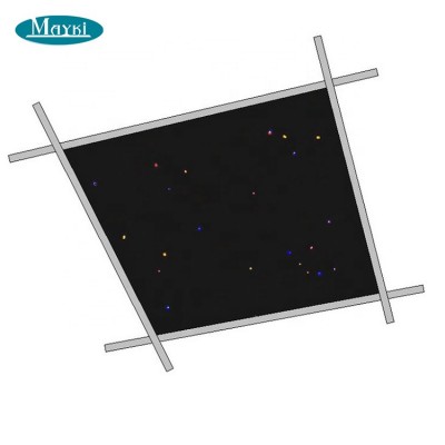 Black Blue White Polyester fiber board tiles star shooting firework fiber optic ceiling panels