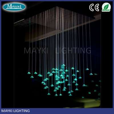 Plastic fiber optic pendant lights with different colour changing