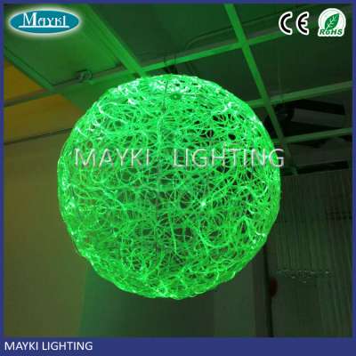 Ball shape 6 color changing LED fiber optic chandelier for Cafe decoration