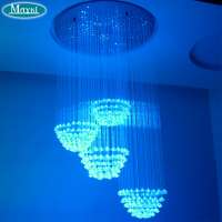 fiber optic luxury crystal chandeliers for hotel lobby lighting