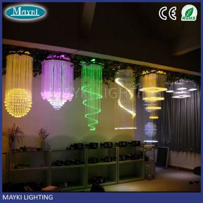 Luxury fiber optic decorative plastic chandelier for christmas decoration