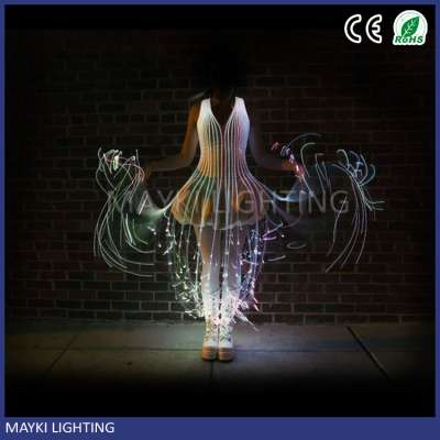 Chic Dress Coat Optic Fiber Costume Kits for Fiber Optic Dress , Dance , Party