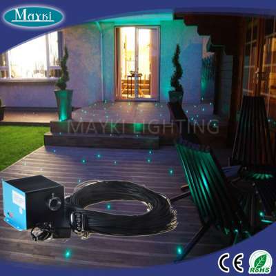 Fiber optic deck lighting fiber optic patio light with 5W LED light engine and black PVC sheathed sheathed fiber cables