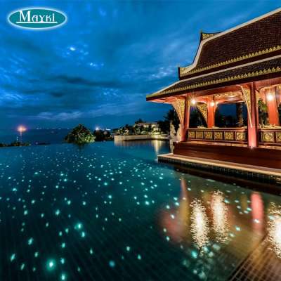 Outdoor piscina fiber optic star pool with LED projector pmma fiber optic roll ss304 end fitting