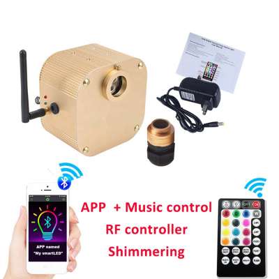 Bluetooth App fiber optic light generator with microphone shimmering remote controller