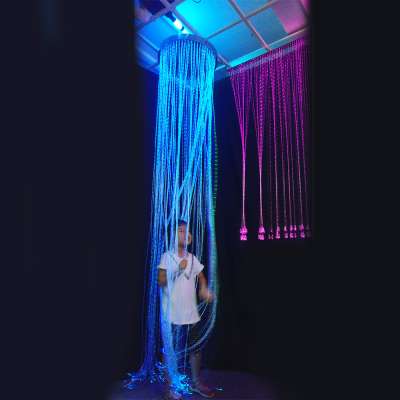 Colorful special needs sensory light projects curtain chandelier opticfiber waterfall for snoezelen